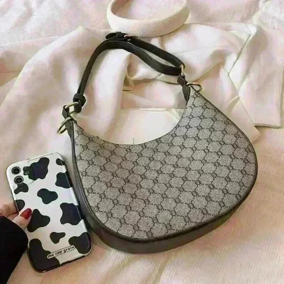 Brand New Elegant Hobo Bag Small Geometric Patten Adjustable Strap - Picture 4 of 5